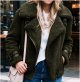 Women's Zipper Jacket Regular Solid Colored Daily Basic Wine Army Green Brown / Loose